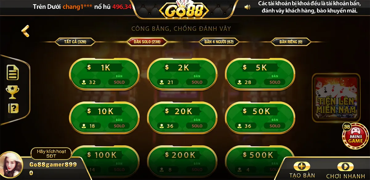 Đặc điểm quan trọng về hệ thống game bài tại Go88 