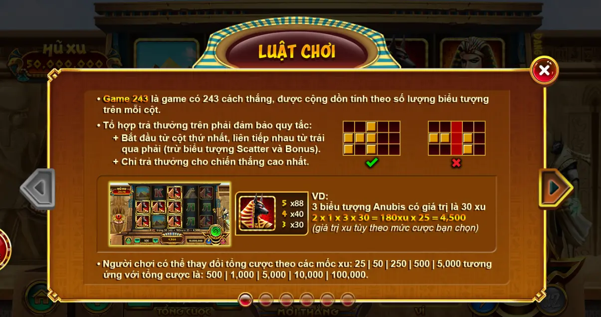 Biểu tượng & tính năng đặc biệt trong game Cleopatra Go88