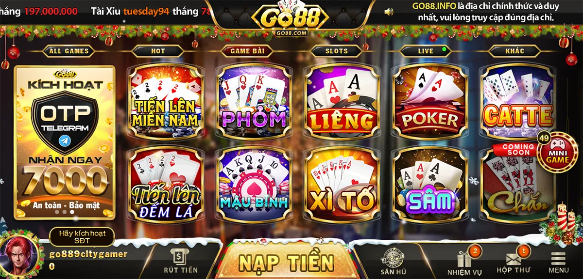 Các game bài của Go88 có thể xuất hiện Thùng Phá Sảnh