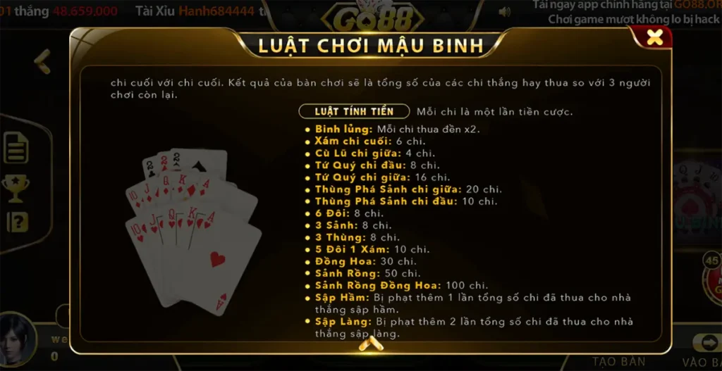 Chơi game Mậu Binh tại Go 88 là lựa chọn đúng đắn