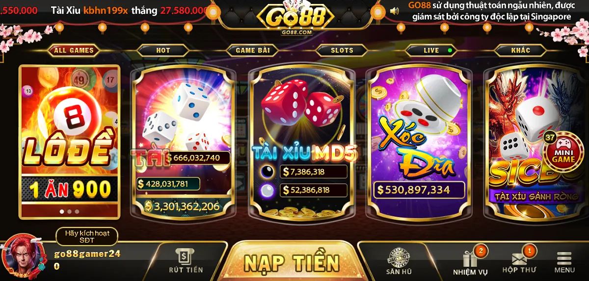 Play Go88 nơi giúp bạn thỏa mãn nhu cầu cá cược game online
