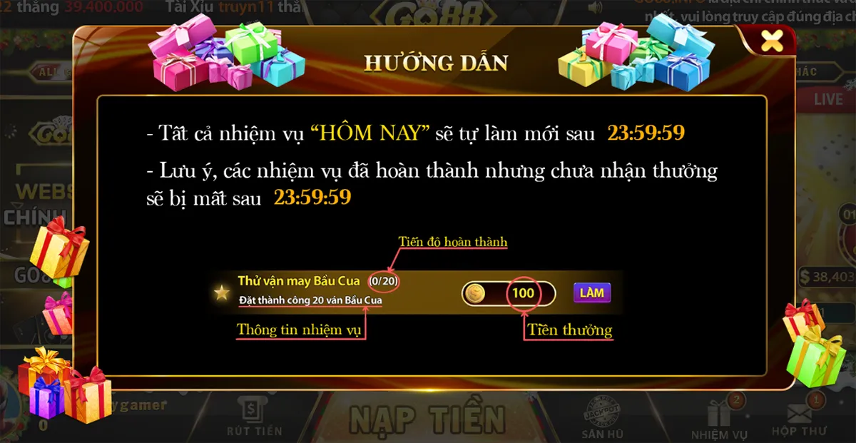 Khuyến mãi hấp dẫn tại cổng game Go 88