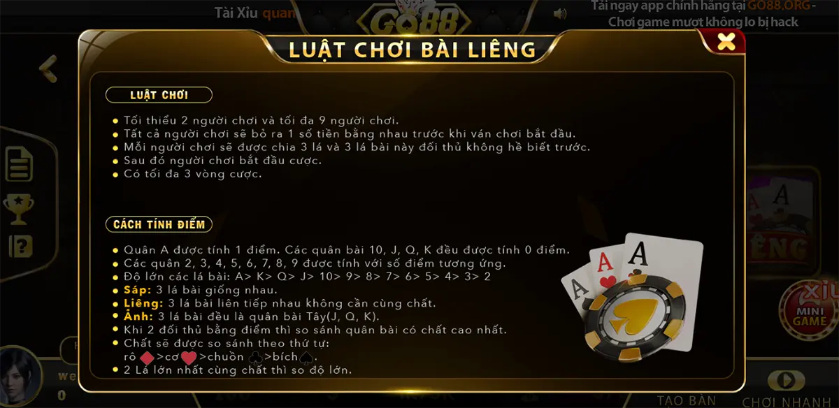 Những quy ước quan trọng trong game bài Liêng