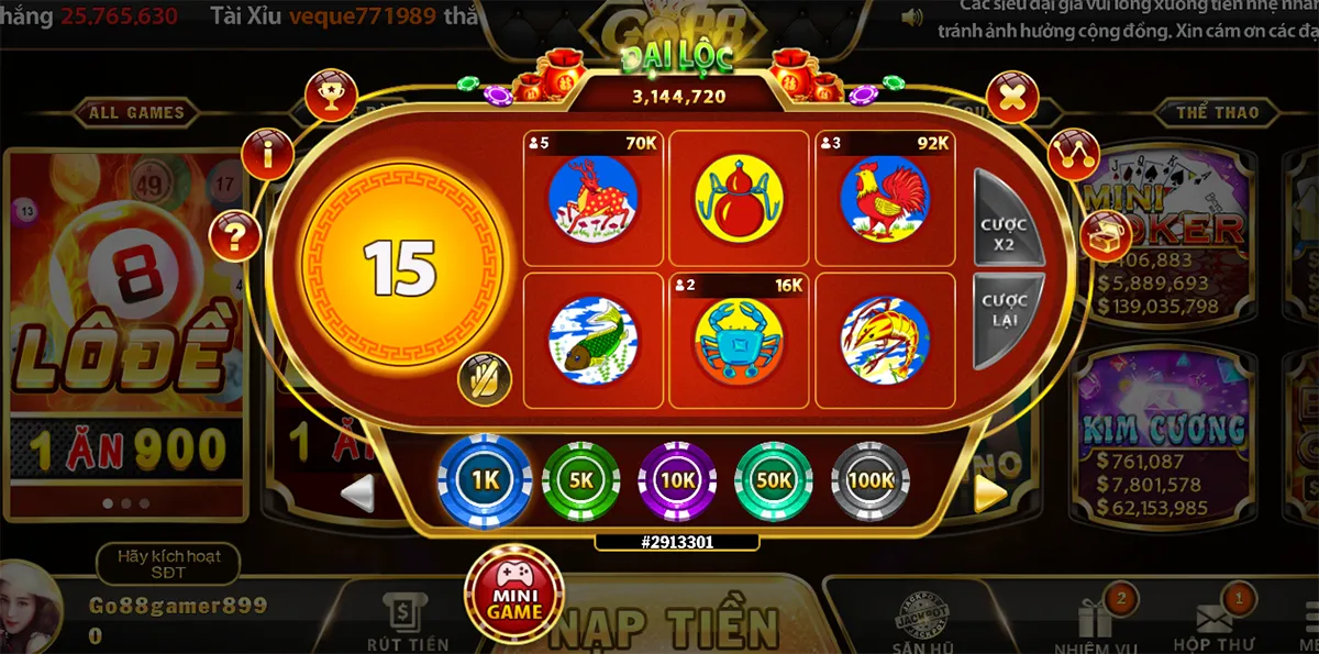 Giới thiệu trò chơi Bầu Cua tại cổng game Go88 online