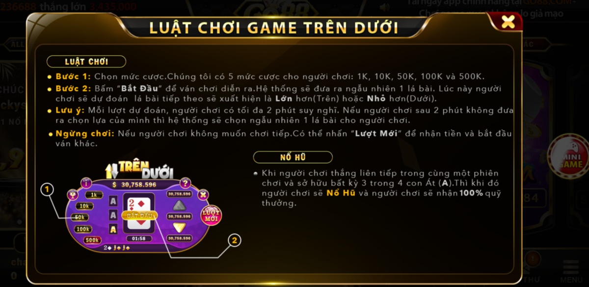 Trân trọng các thời cơ tốt để bắt cược mini game Trên Dưới