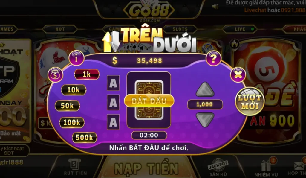 Mini Game Trên Dưới  Go88