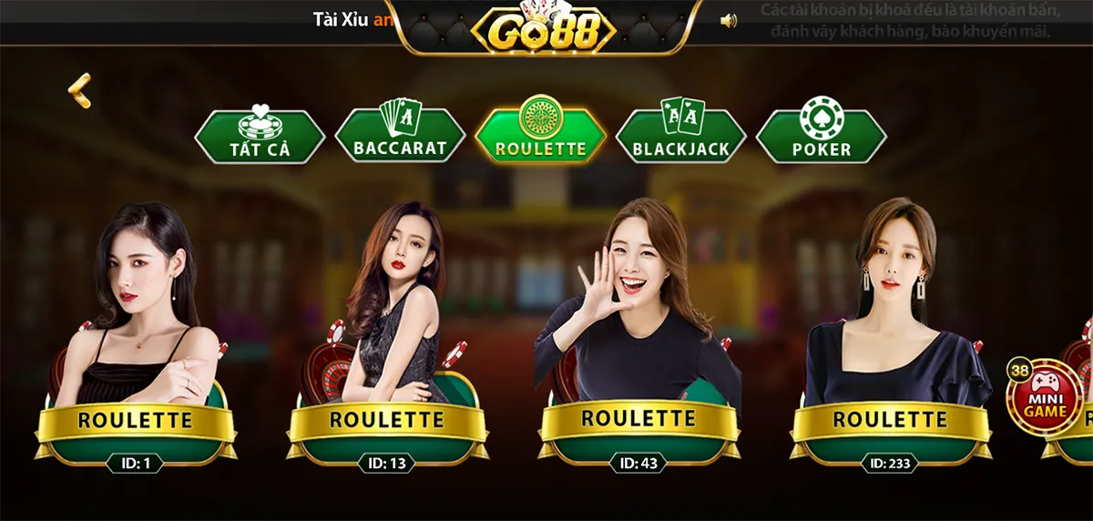 Roulette tại sân chơi Go88 luôn làm người chơi hài lòng