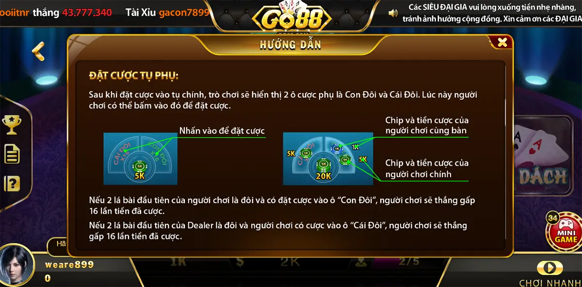 Các thuật ngữ cần biết khi chơi Xì Dách tại Go88