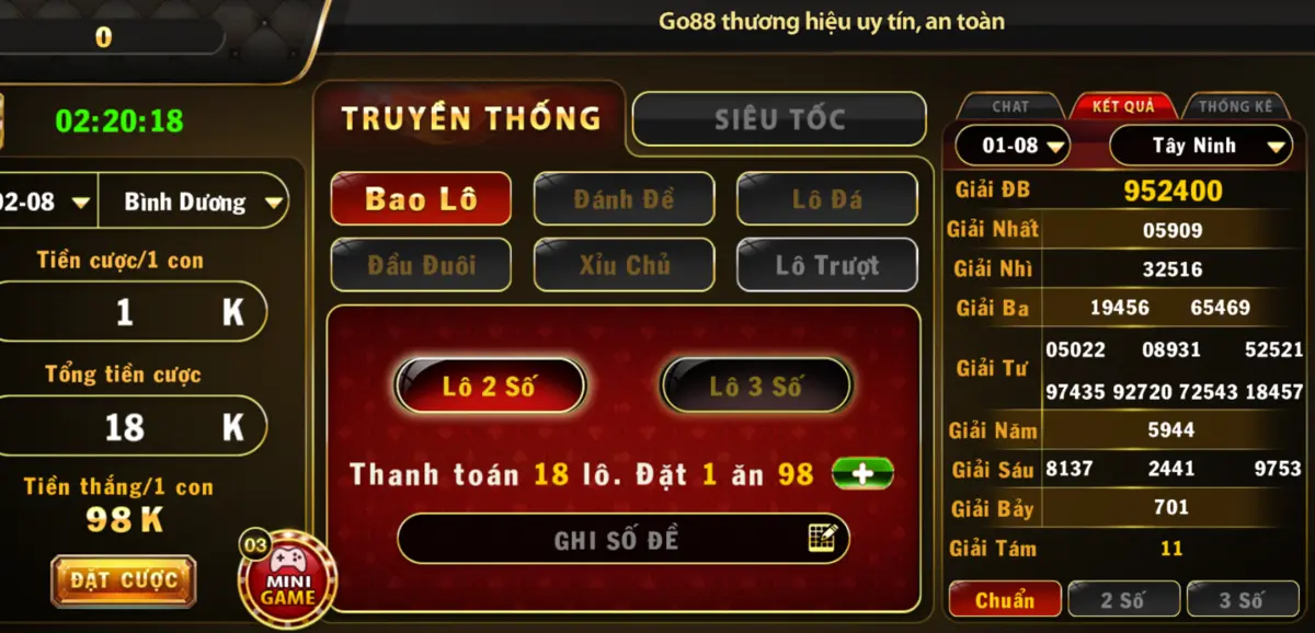 Lô trượt có cách chơi mới lạ và tỷ lệ thắng cao