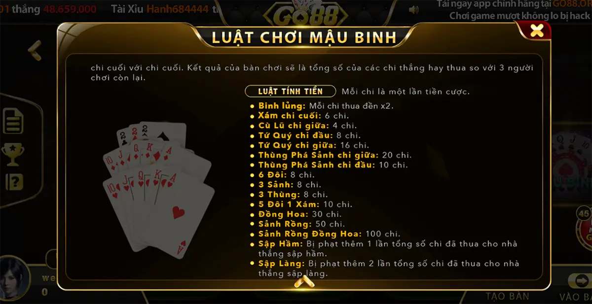 Kinh nghiệm thắng đậm trong Mậu binh Go88